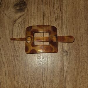 Vintage Tortoise Shell Hair Slide with Stick Closure Hair Clip